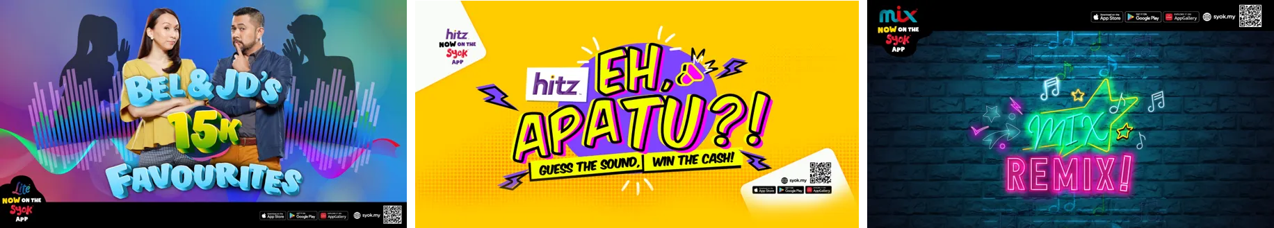 Listen to HITZ, MIX and LITE and stand a chance to take home cash prizes!