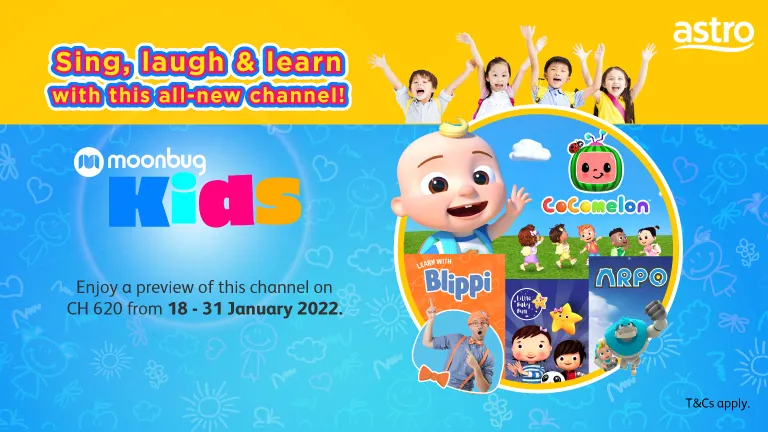 Popular Moonbug Kids channel debuts on Astro