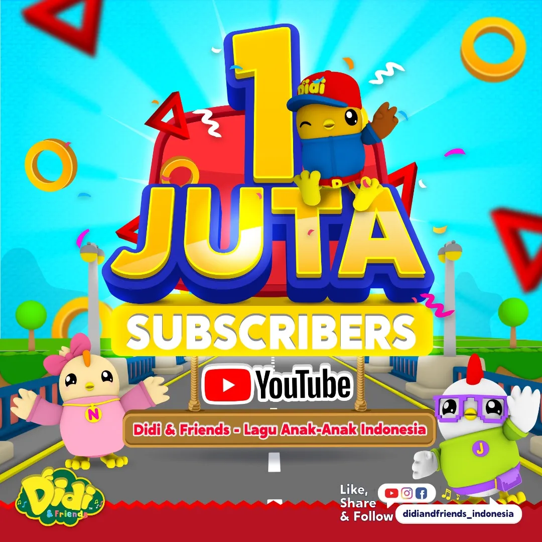 ‘Didi & Friends’ Bahasa Indonesia Cecah 1 Juta Langganan Di Youtube
