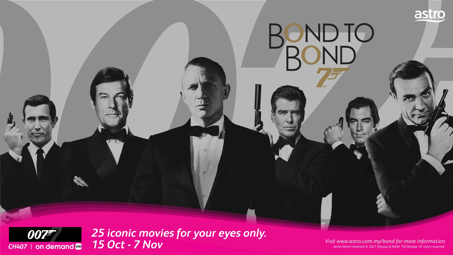 Astro brings collection of 25 iconic James Bond movies